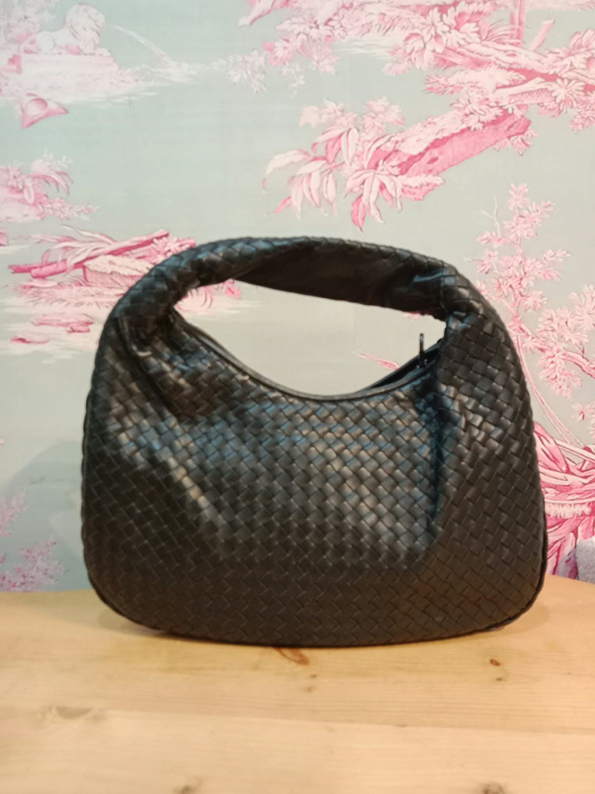 Bottega Veneta Hobo Intrecciato Bag Black