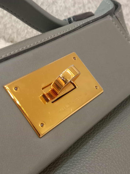 Hermes Mini 24/24 Gris Meyer Evercolor Stamp U 2022