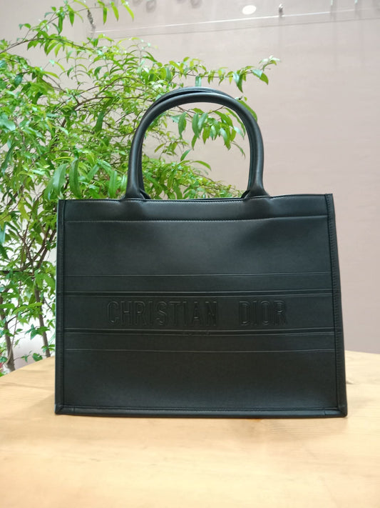 Christian Dior Book Tote Calfskin Medium Black PM