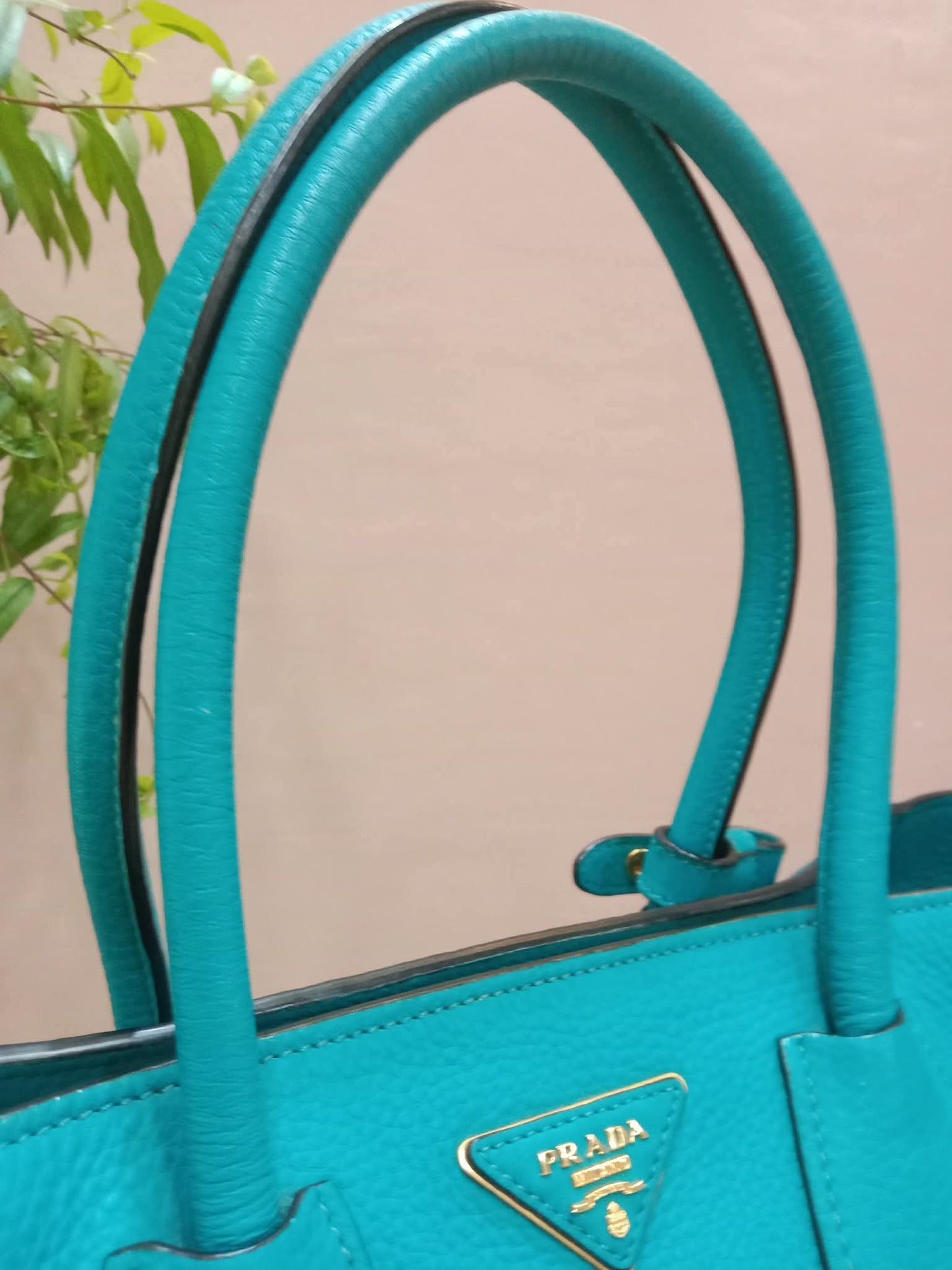 Prada Vitello Daino Turquoise Bag