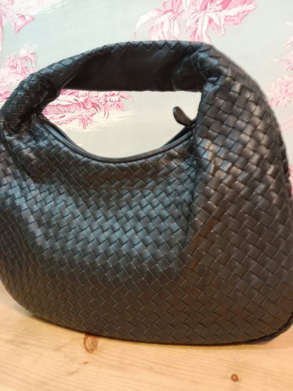 Bottega Veneta Hobo Intrecciato Bag Black