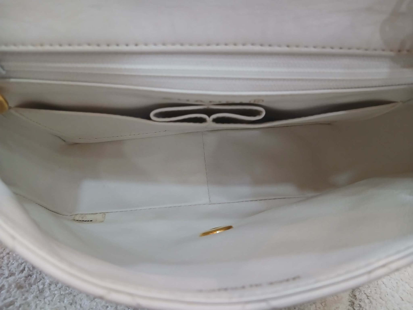 Chanel Matelasse Lambskin Vintage Flap White Series 1