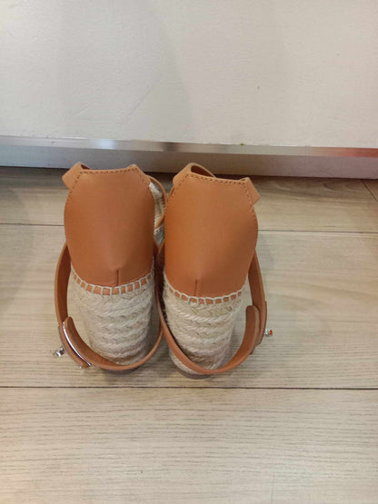 Hermes Espadrilles Camel Brown 37
