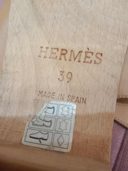 Hermes Kevlar Slides Sandal Beige Size 39
