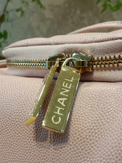 Chanel Quilted Caviar Business Affinity Light Pink Backpack Series 25