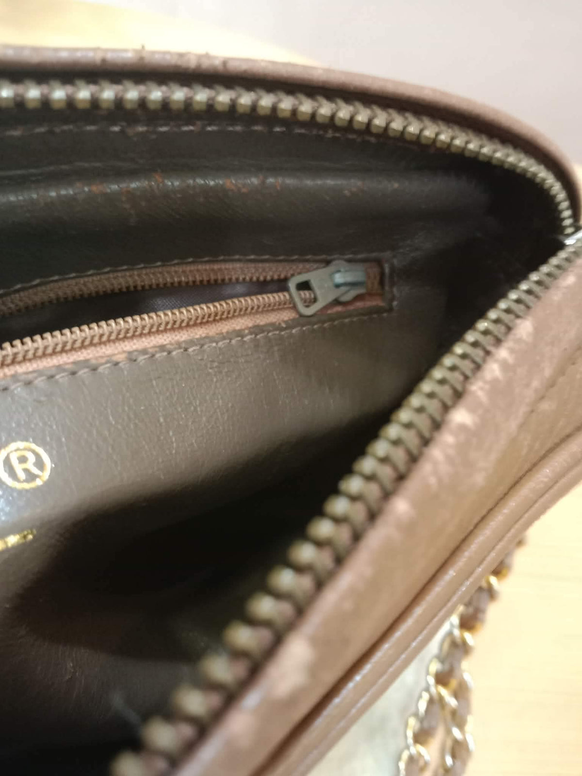 Chanel Vintage Camera Bag Lambskin Brown Series 0