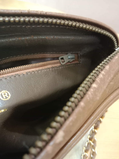 Chanel Vintage Camera Bag Lambskin Brown Series 0