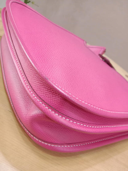 Hermes Evelyne Pink Epsom PM Stamp O Square 2011