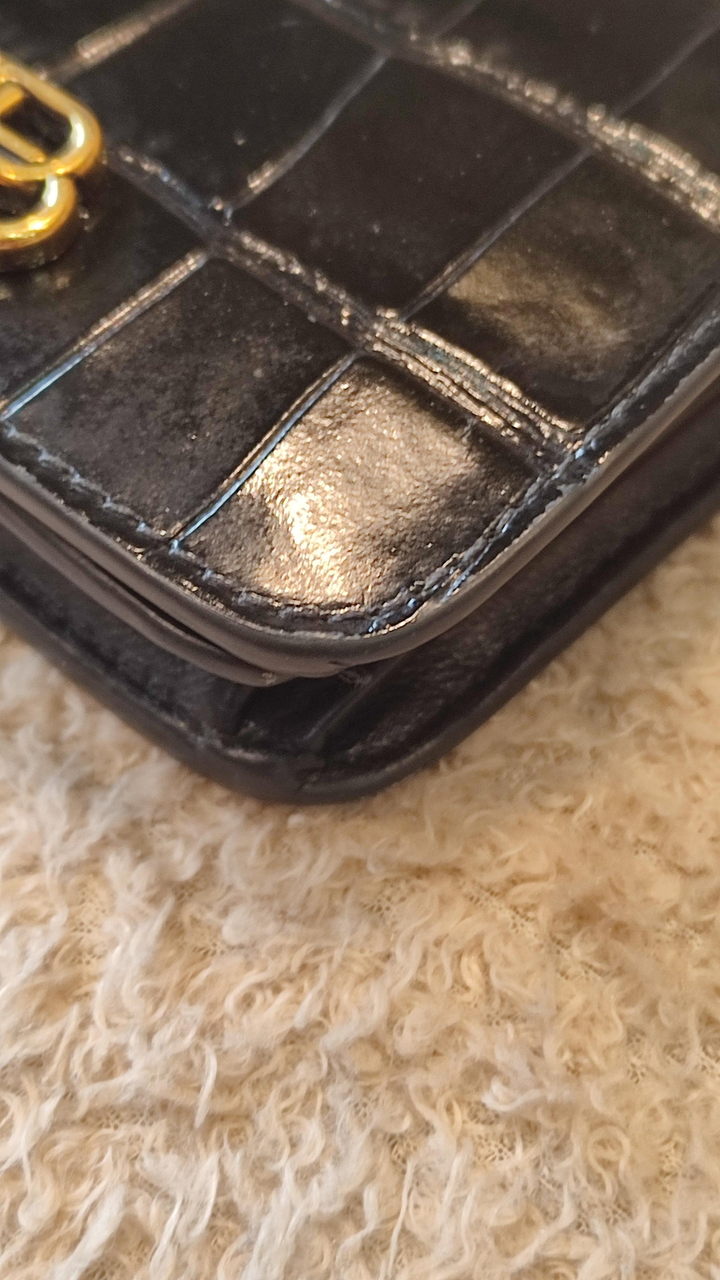 Balenciaga Croc Embossed Black Cardholder