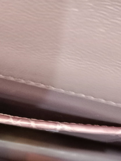 Dior Crocodile Embossed Mauve Clutch