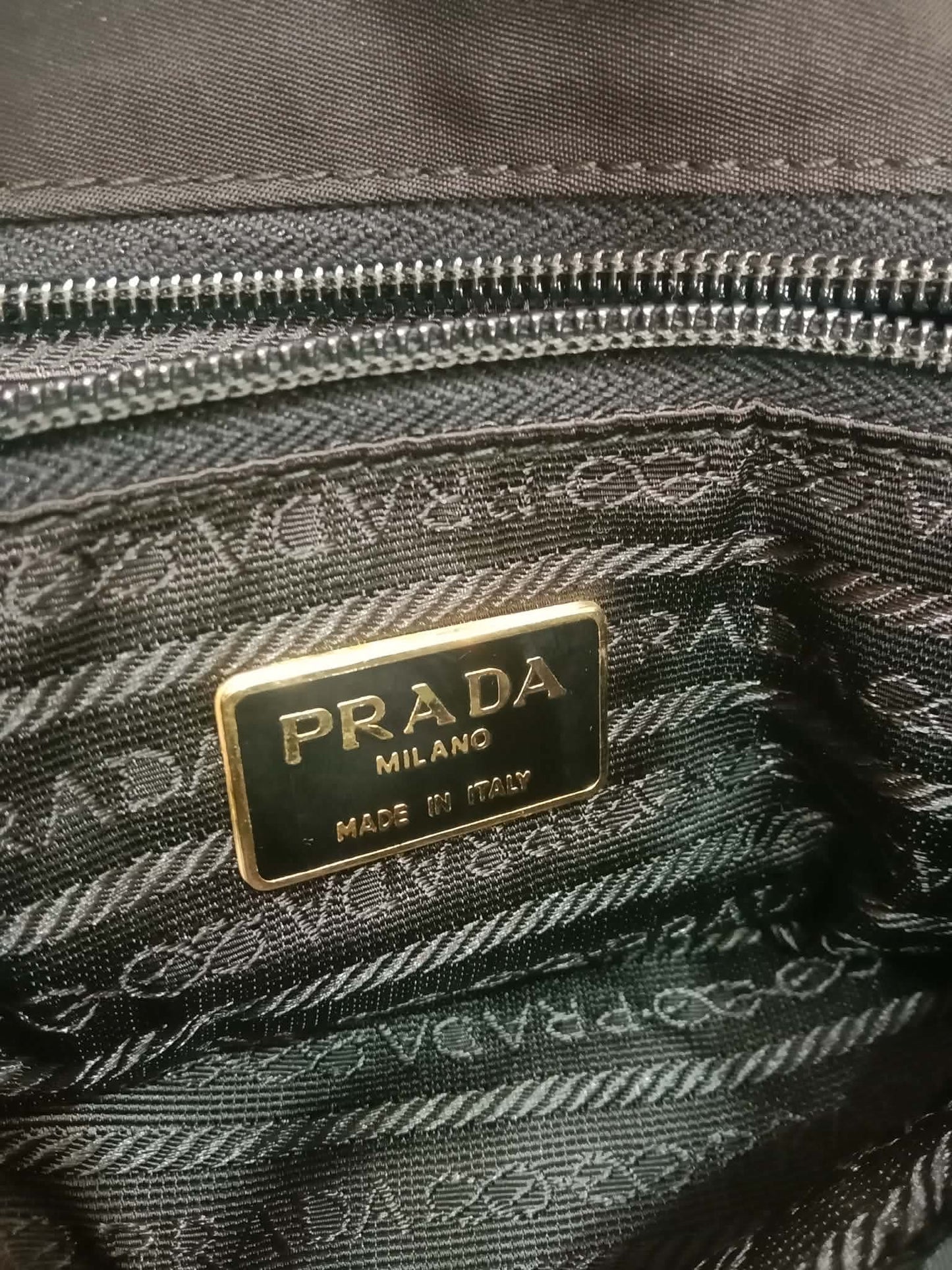 Prada Vintage Tessuto Tote Nylon/Crocodile Embossed Leather Bag