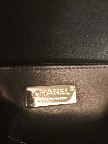 Chanel Leboy Lizard/Calfskin Black Leboy Small Series 27