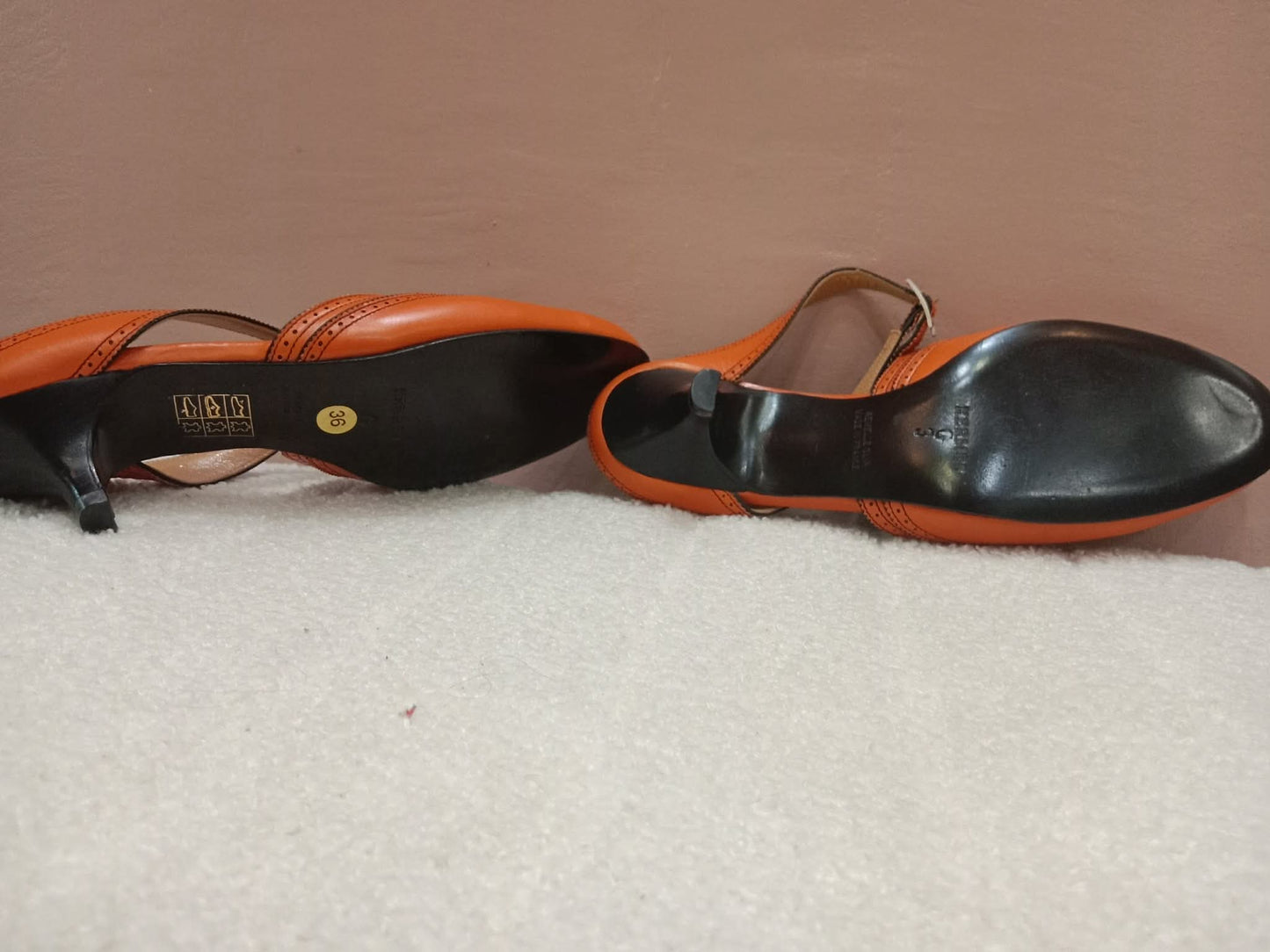 Hermes Slingback Mules Orange size 36
