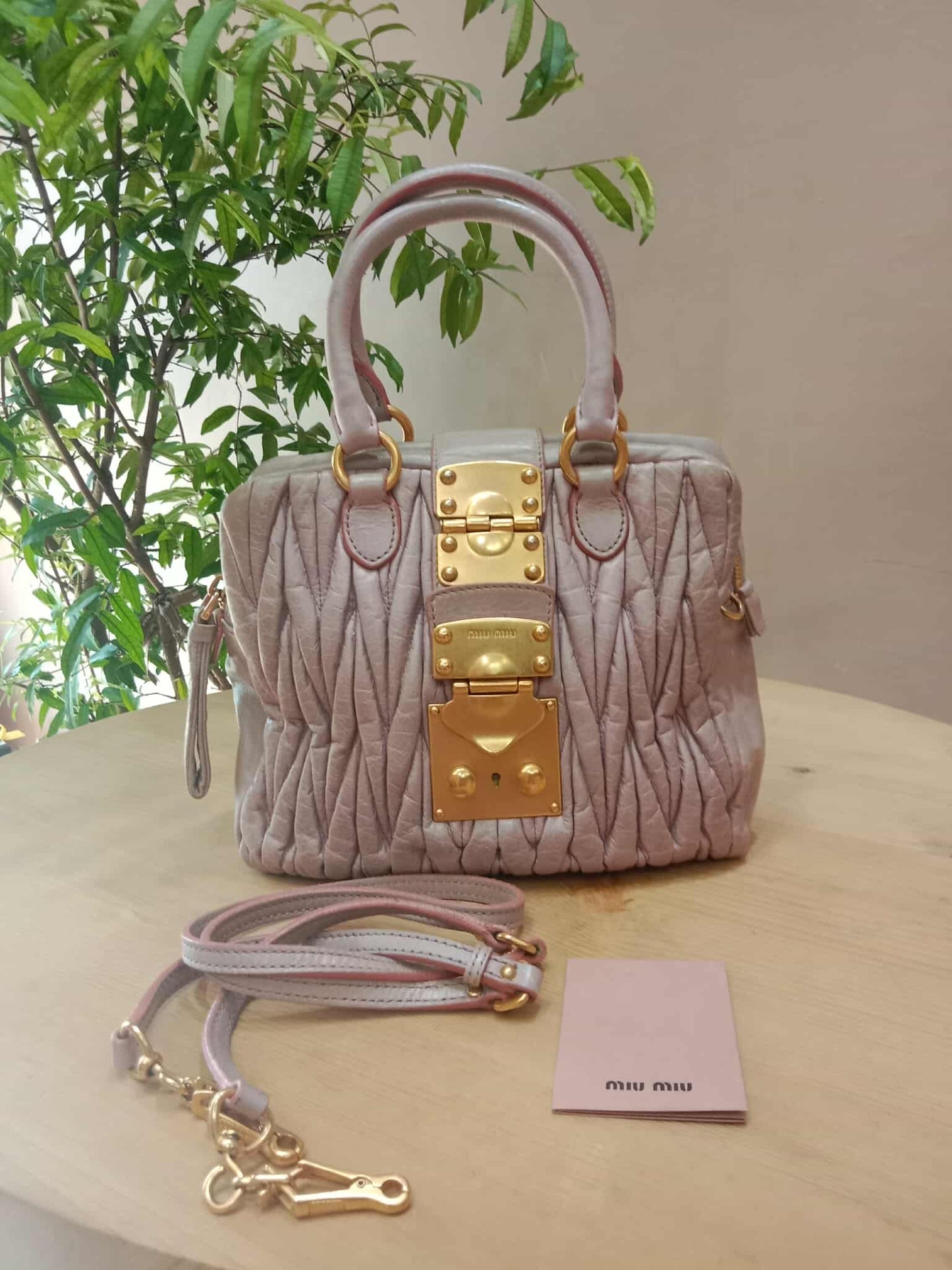 Miu Miu Matelasse Leather Pink Bag