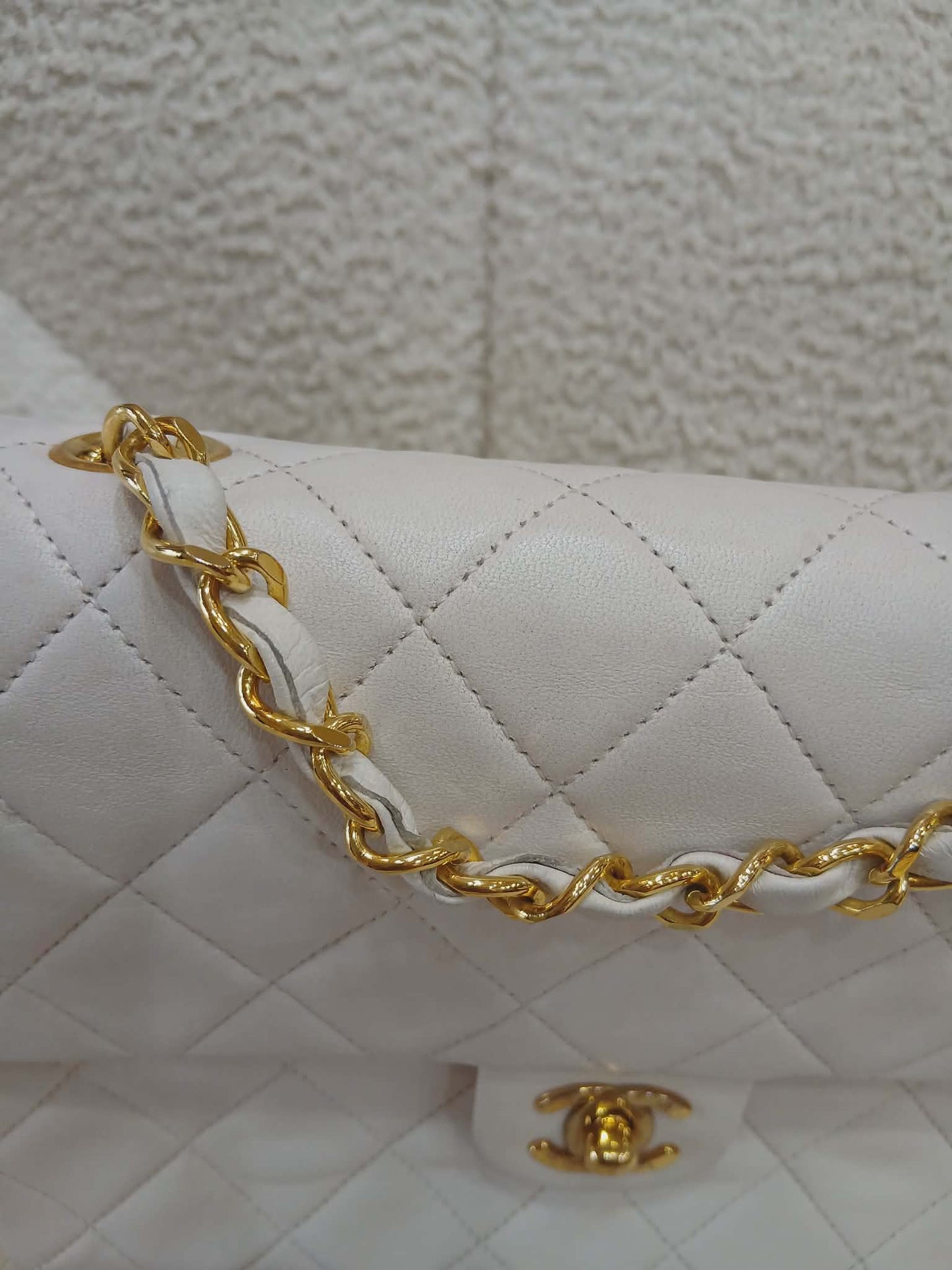 Chanel Matelasse Lambskin Vintage Flap White Series 1