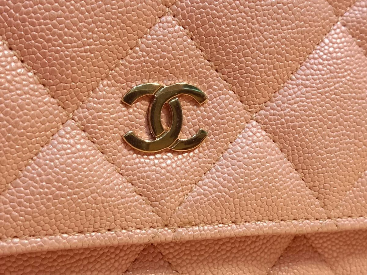 Chanel Classic Wallet on Chain Pink Iridescent Caviar Series 27