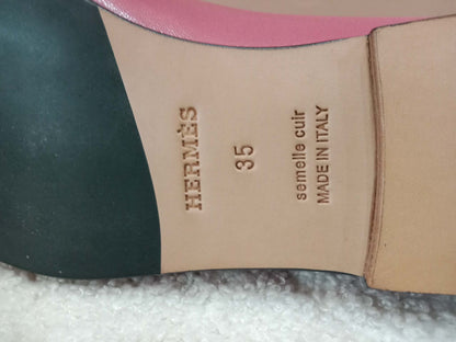 Hermes Colette Loafers Gold-Plated Roulis Size 35 Pink