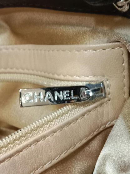 Chanel Drawstring Lambskin Black Tote Bag Series 8