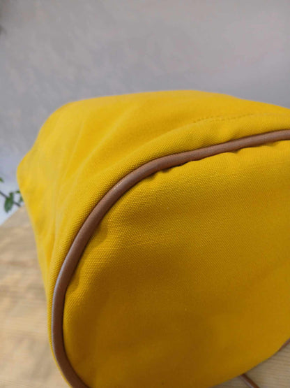 Hermes Yellow Canvas Sac Polochon Mimile Drawstring Backpack