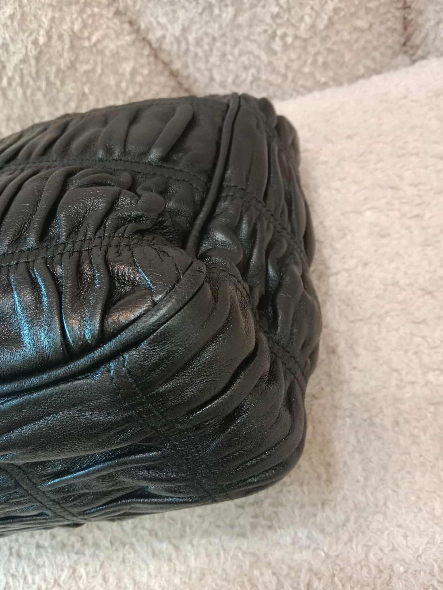 Prada Women's Leather Gaufre Black