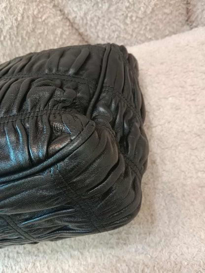 Prada Women's Leather Gaufre Black