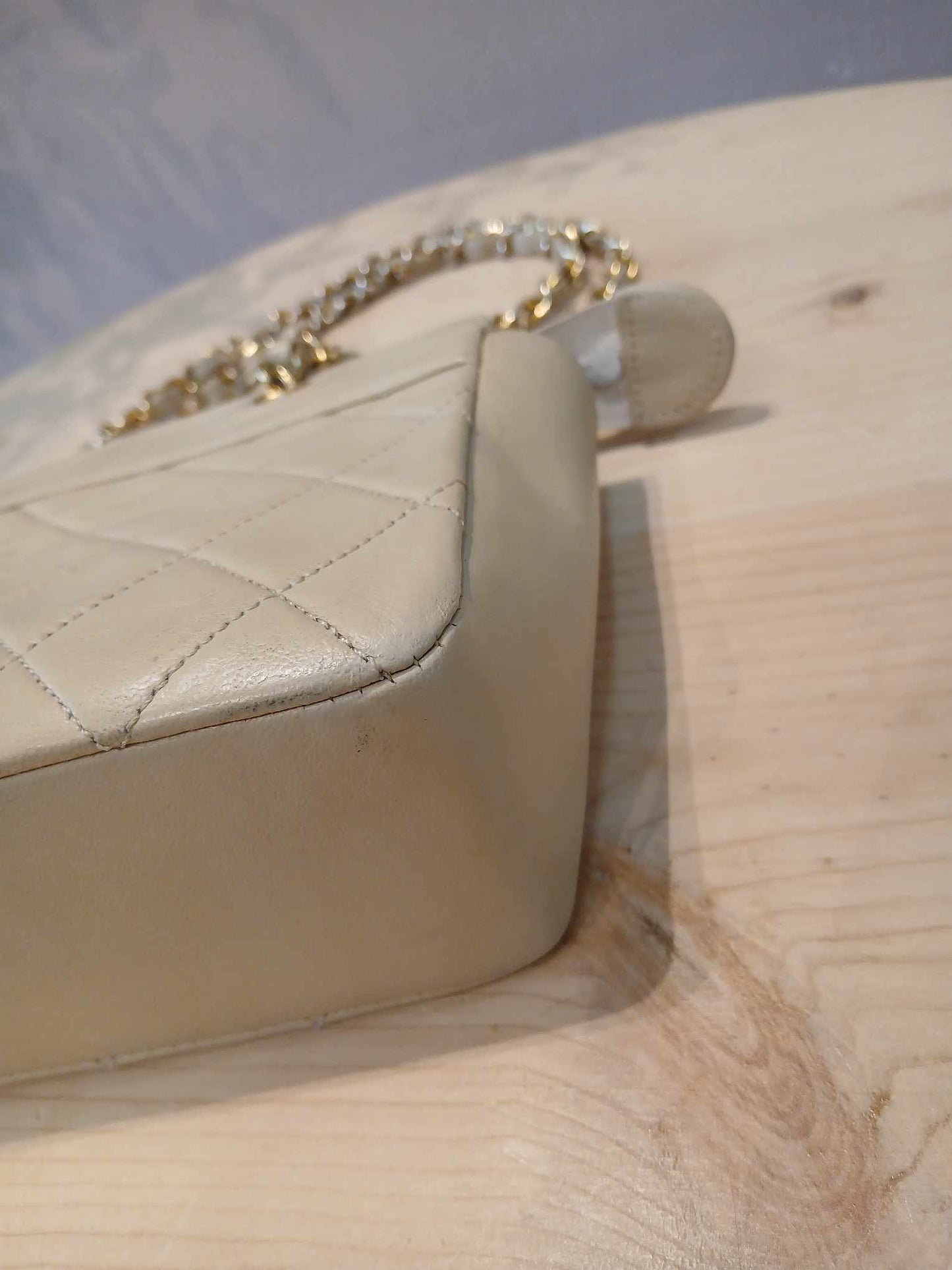 Chanel Vintage Beige Lambskin Bag Series 1