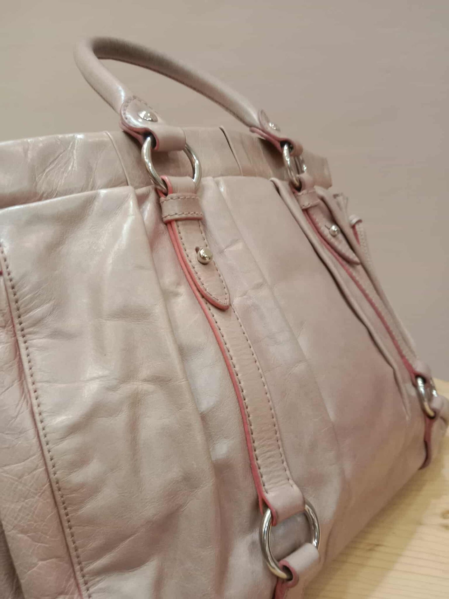 Miu Miu Light Pink Calfskin 2-Way Bag