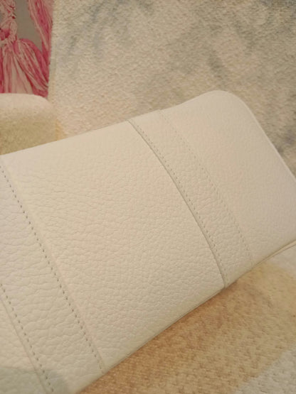 Hermes Garden Party 30 Yellow/White Canvas/Leather Stamp R Square 2014