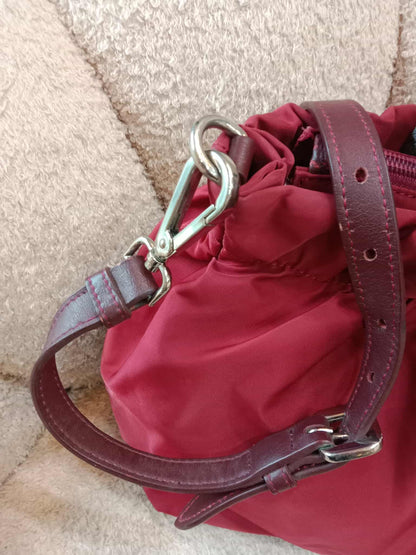 Prada Tessuto Nylon Top Handle Bag Red