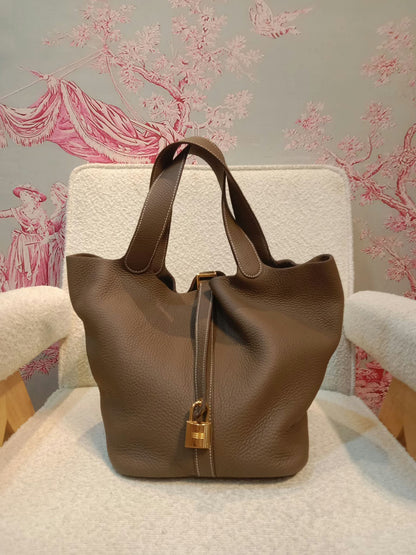 Hermes Picotin 26 Etoupe Clemence Stamp B 2023