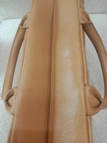 Chanel Bowling Bag Beige Caviar Series 9