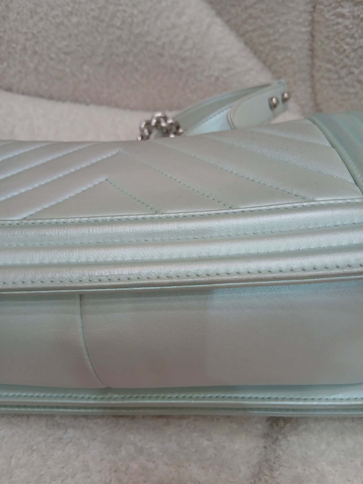 Chanel Leboy Chevron Iridescent Green Old Medium Series 25