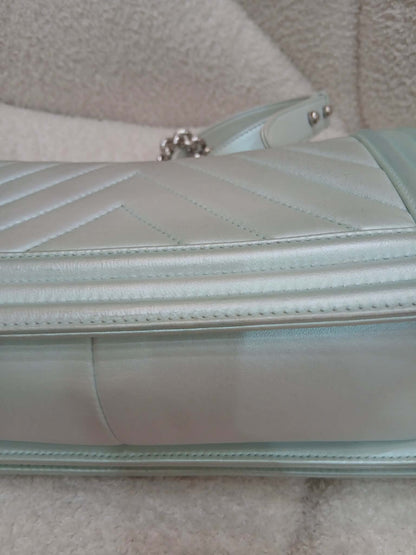 Chanel Leboy Chevron Iridescent Green Old Medium Series 25