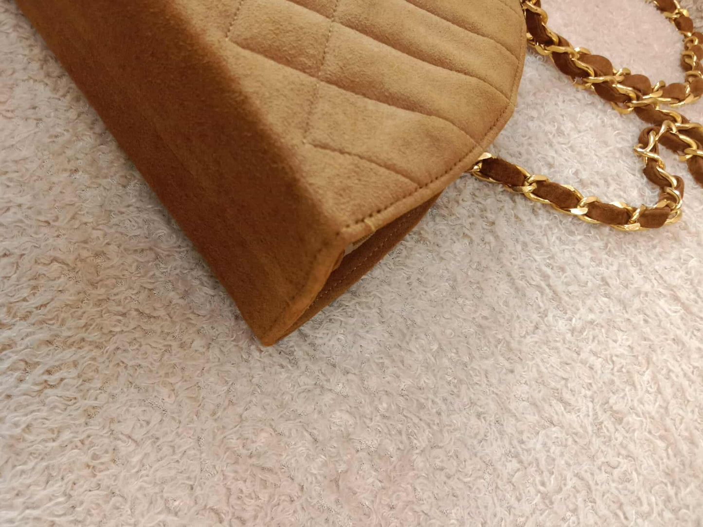 Chanel Vintage Suede Moon Bag Series 1