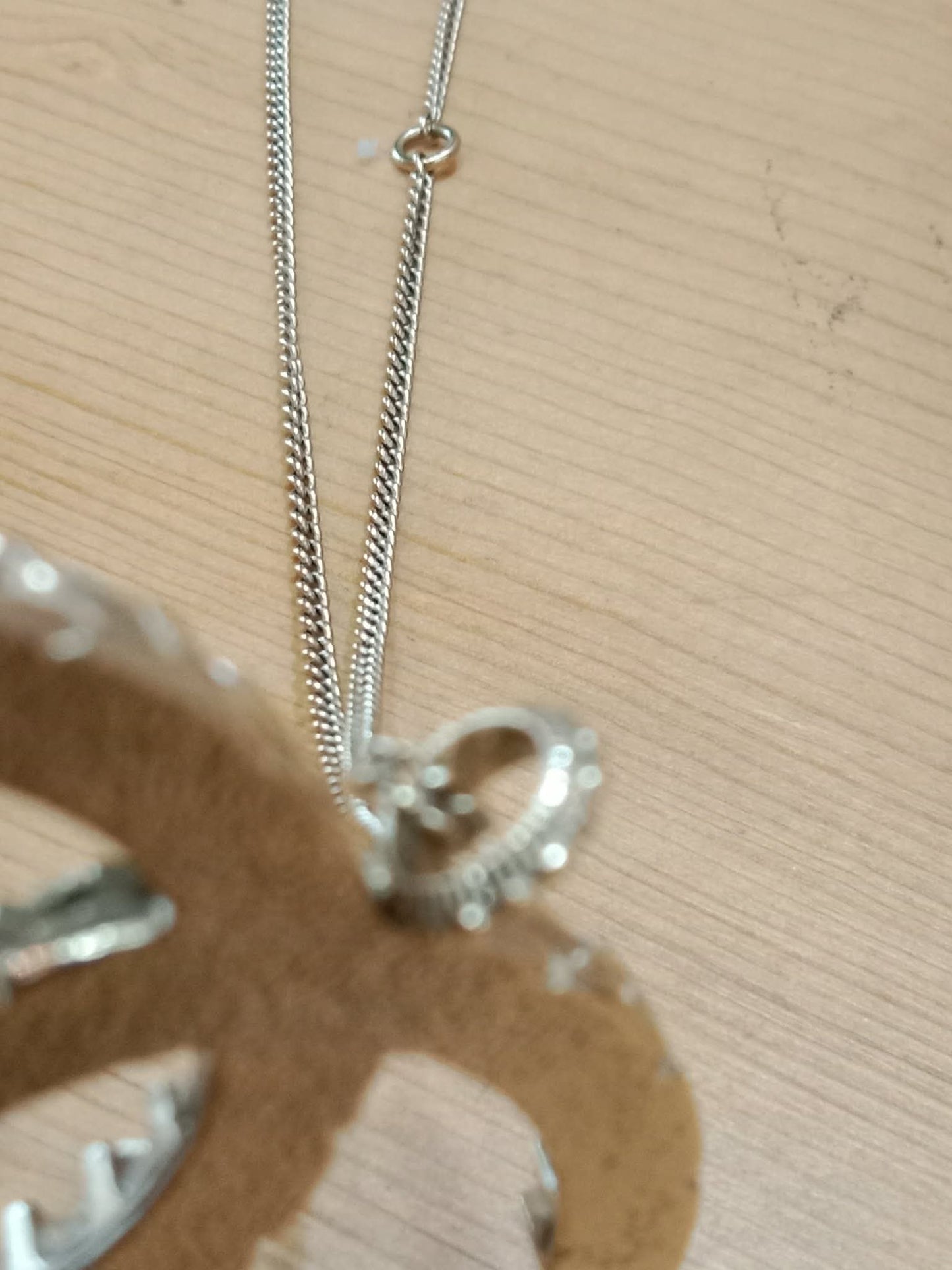 Chanel Crystal CC Pendant Crystal Necklace Silver