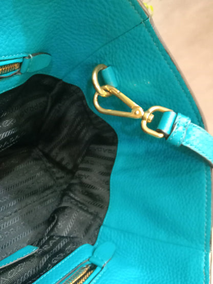 Prada Vitello Daino Turquoise Bag