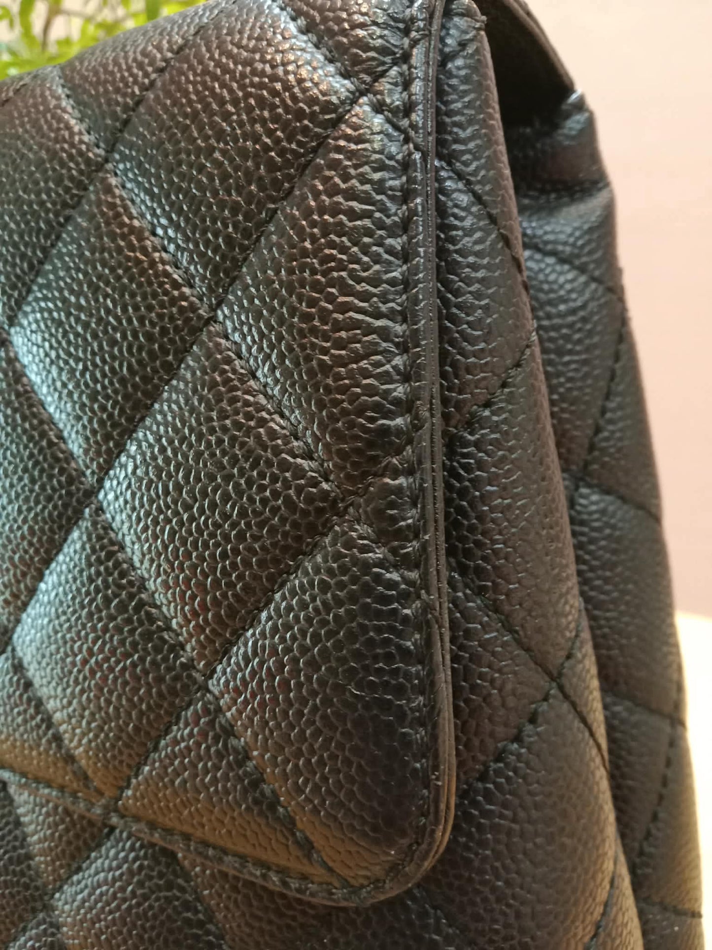 Chanel Vintage Caviar Kelly Flap Tophandle Black Series 7