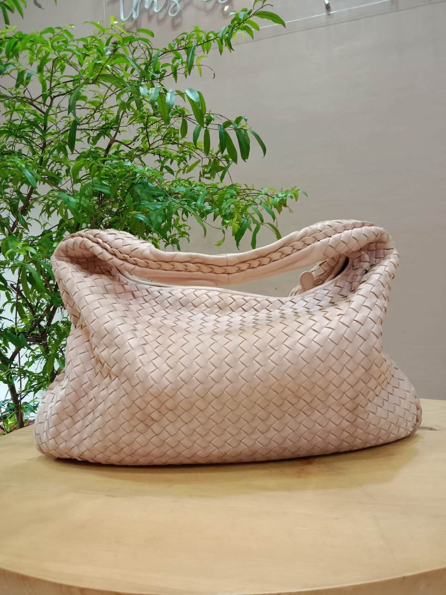 Bottega Veneta Intrecciato Hobo Bag Pink