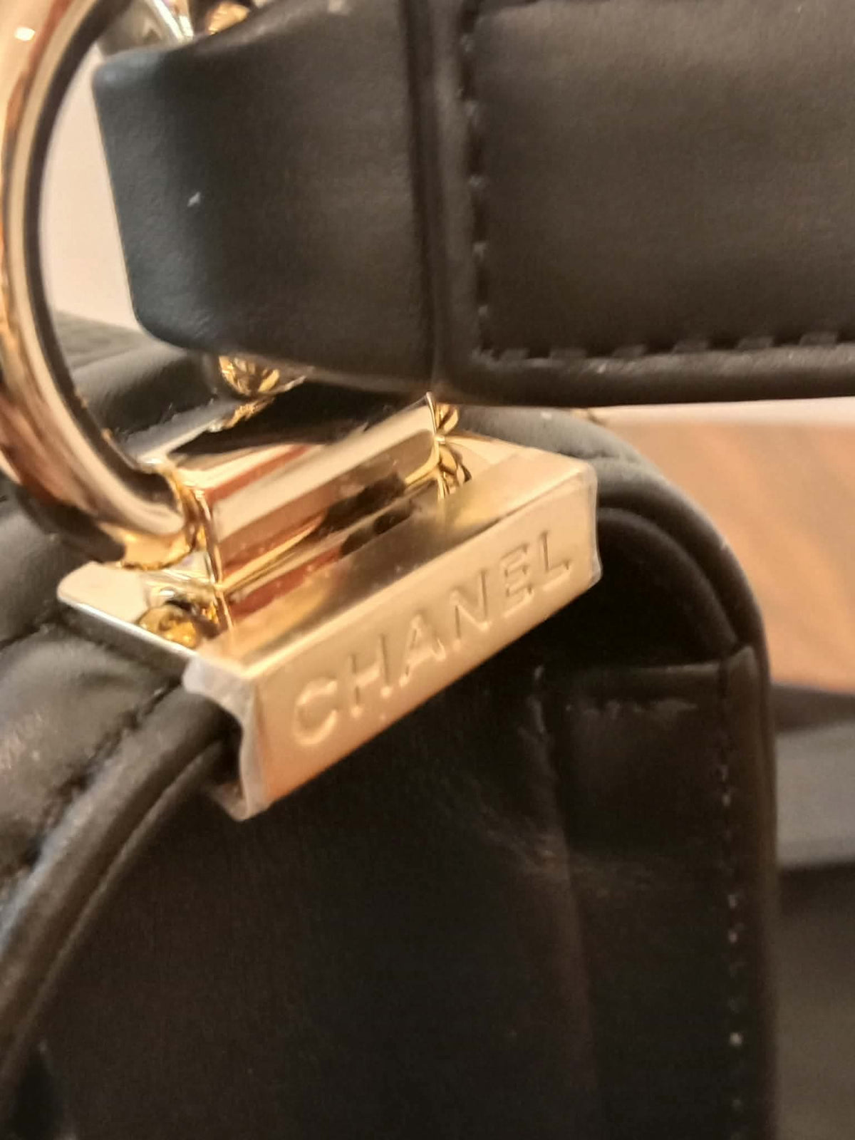 Chanel Leboy Lizard/Calfskin Black Leboy Small Series 27