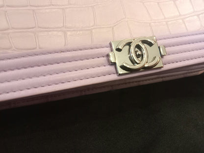 Chanel Boy Flap Wallet on Chain Crocodile Lavender Series 20