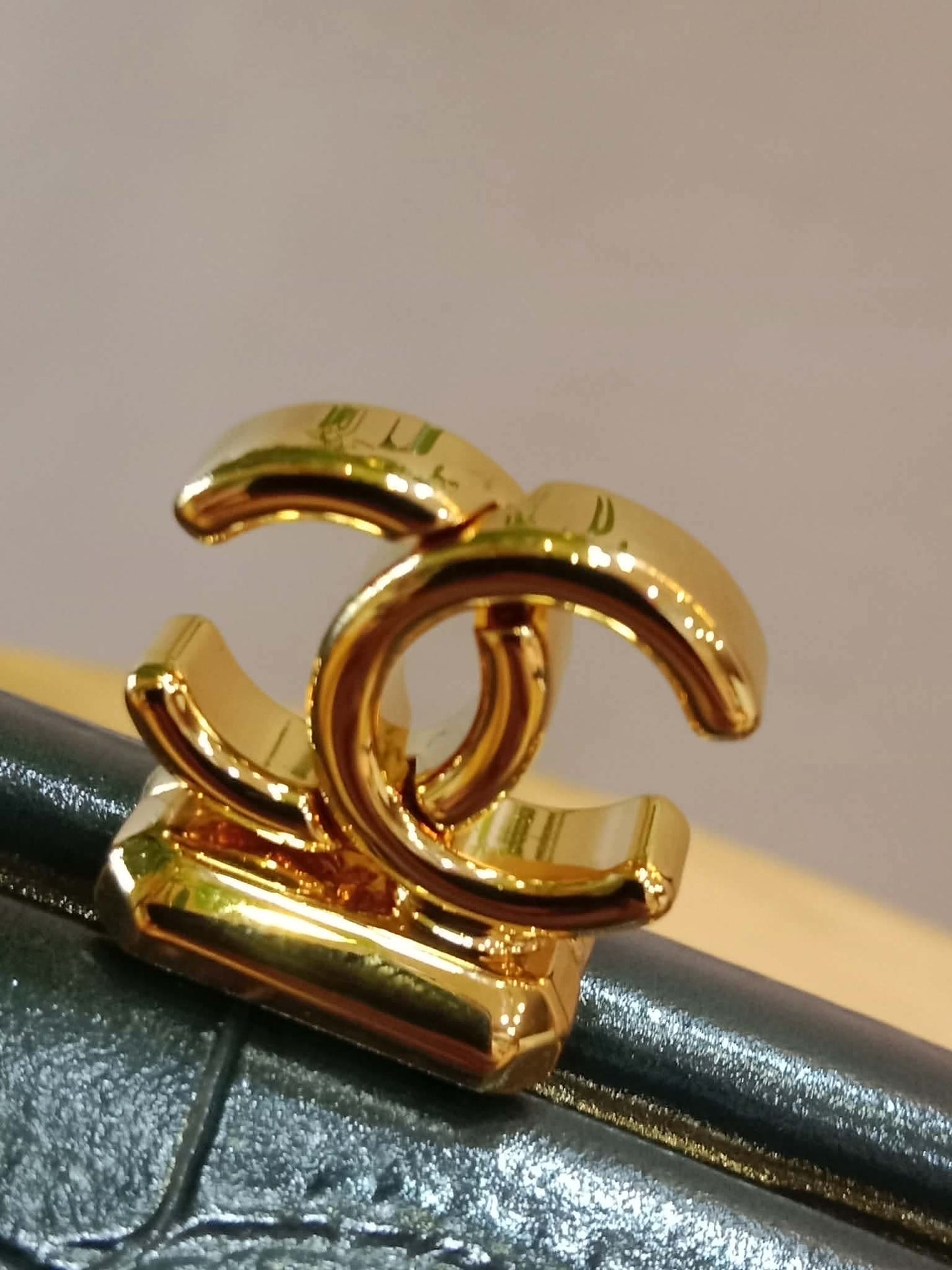 Chanel Crocodile Embossed Calfskin Clutch with Leather Strap Microchipped