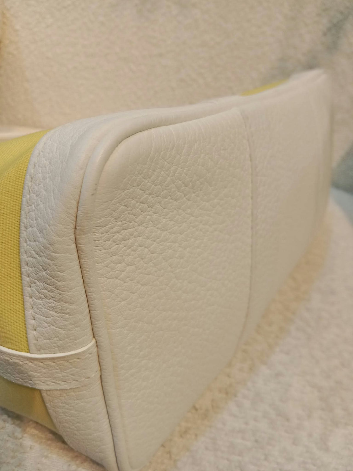 Hermes Garden Party 30 Yellow/White Canvas/Leather Stamp R Square 2014