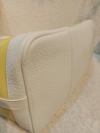 Hermes Garden Party 30 Yellow/White Canvas/Leather Stamp R Square 2014