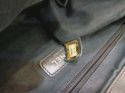 Chanel Square Double Flap Lambskin Dark Gray Series 15