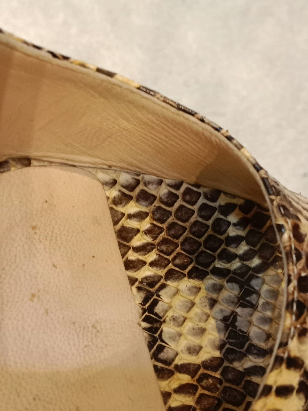 Jimmy Choo Python-Embossed Open-Toe Slingback Pumps Size 35