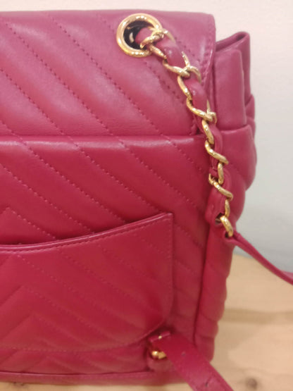 Chanel Chevron Calfskin Small Red Urban Spirit Backpack Series 23