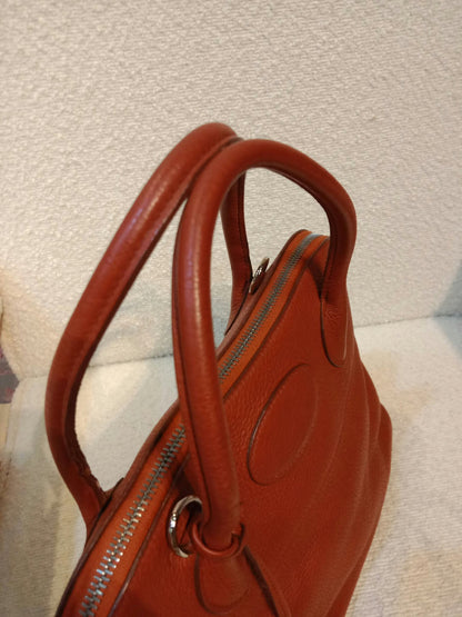 Hermes Bolide 31 Orange Clemence Stamp H Square 2004