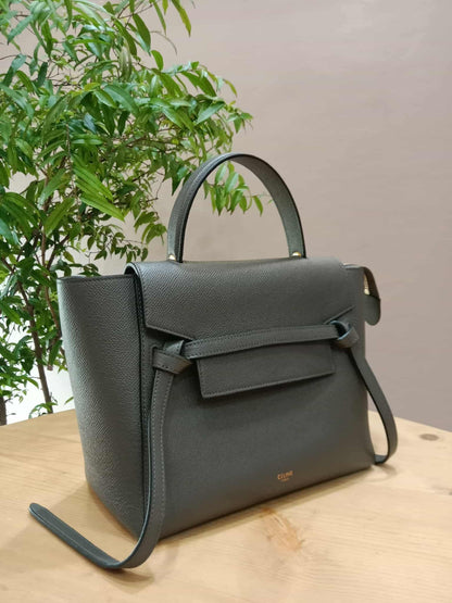 Celine Mini Belt Bag Grey in Grained Calfskin GHW