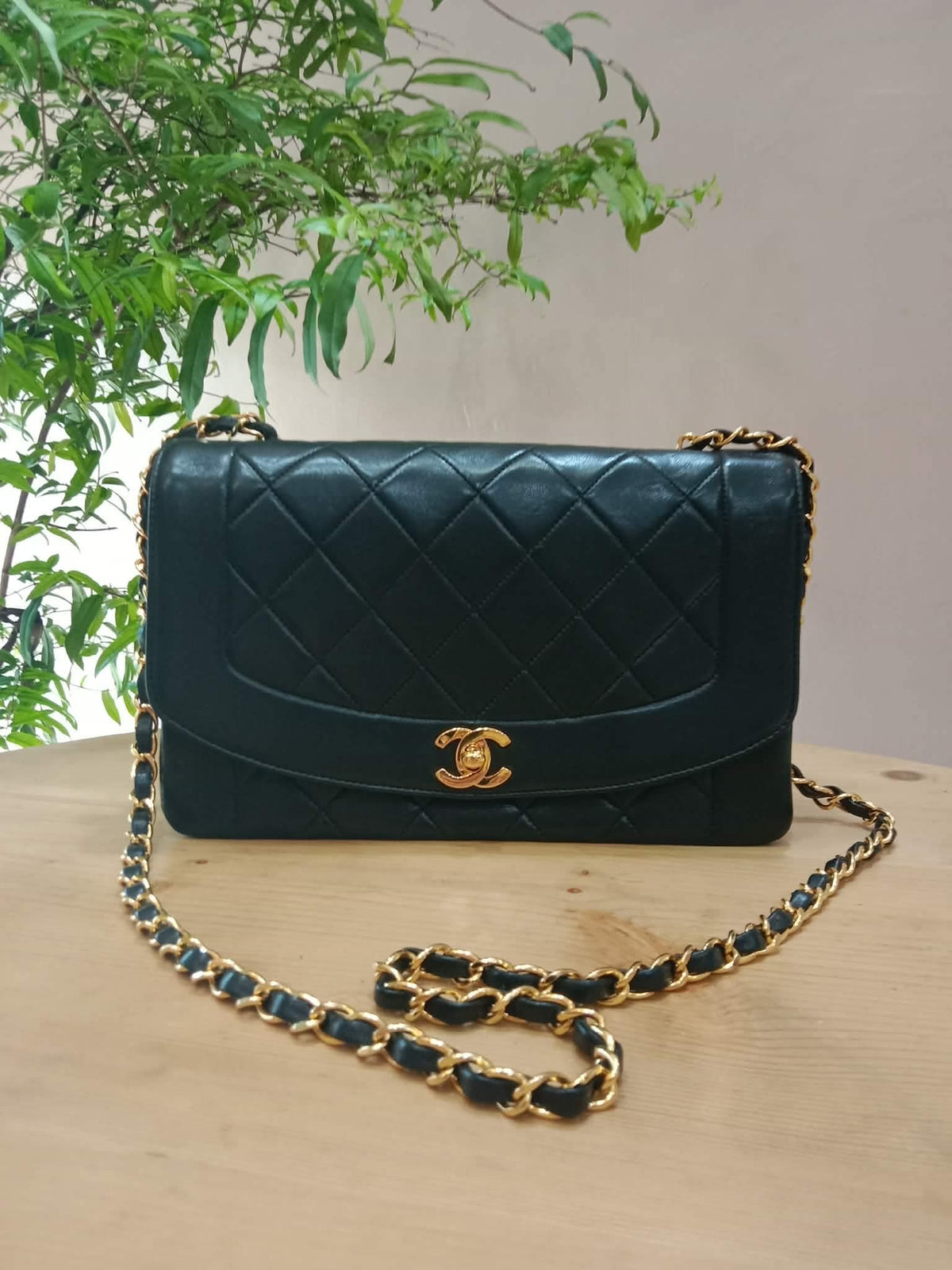 Chanel Diana Black Lambskin Series 2