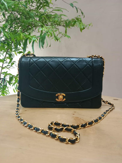 Chanel Diana Black Lambskin Series 2